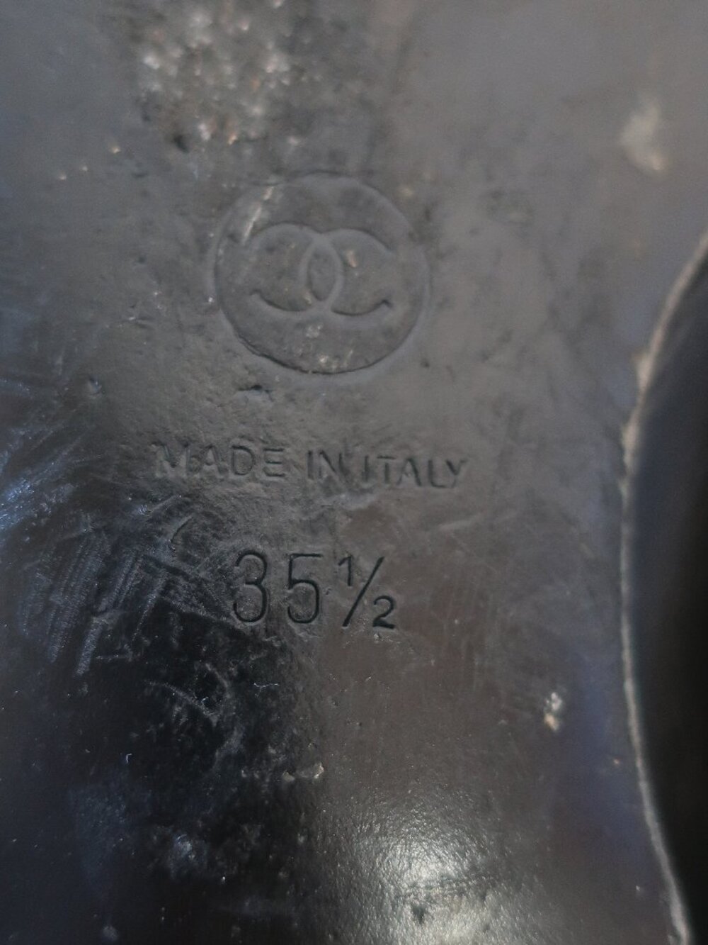 Authentic Womens Chanel Black Leather CC Flat Loafer Shoes 35.5 US/5 - Picture 14 of 16